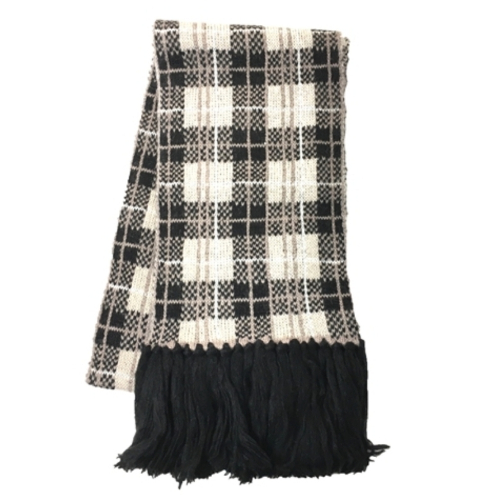Kate Spade Woodland Plaid Fringe Scarf